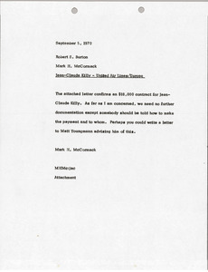 Memorandum from Mark H. McCormack to Robert S. Burton