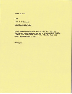 Memorandum from Mark H. McCormack to file