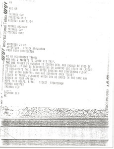 Telex prinotut from Rita M. Shackleton to Vivien Broughton