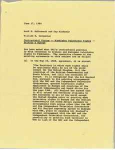 Memorandum from William H. Carpenter to Mark H. McCormack and Jay Michaels