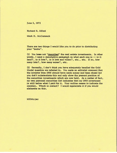 Memorandum from Mark H. McCormack to Richard R. Alford