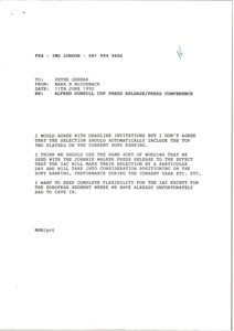 Fax from Mark H. McCormack to Peter German