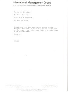 Fax from Mark H. McCormack to David Osborne