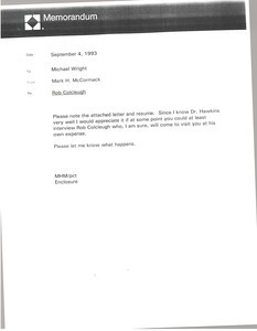 Memorandum from Mark H. McCormack to Michael Wright