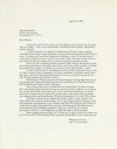 Letter from Lucy Gwin to Rhoda Schlamm