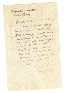 Letter from National Institute of Arts and Letters to W. E. B. Du Bois