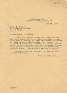 Letter from W. E. B. Du Bois to Maria Saracini-Belfort