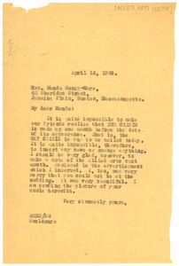 Letter from W. E. B. Du Bois to Maud Cuney-Hare