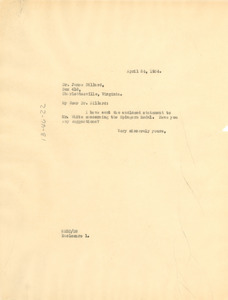 Letter from W. E. B. Du Bois to James Dillard