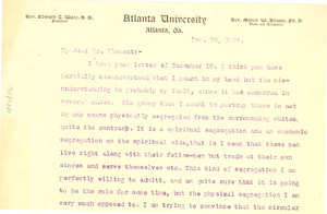 Letter from W. E. B. Du Bois to E. H. Clement