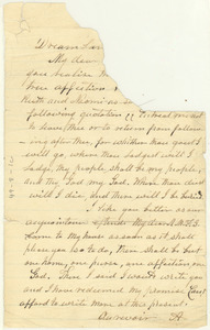 Letter from Alexander Du Bois to unidentified correspondent [fragment]
