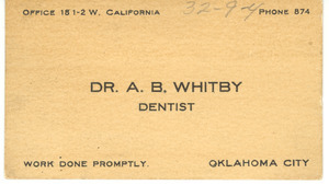 A. B. Whitby, dentist