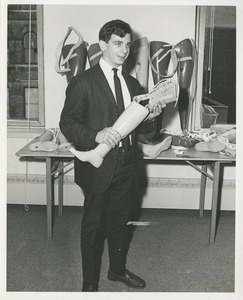 Robert Pulizzi displays the prosthetic limbs he has made