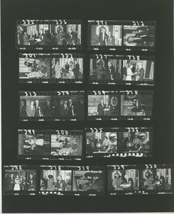 Contact sheet of negatives from the 1973 President's Trophy award ceremony