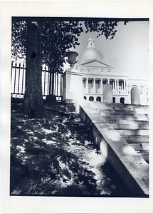 Stairs in Boston Common leading toward the Massachusetts State House