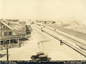 Dorchester Rapid Transit section 1. General north view of Columbia Station from Crescent Avenue