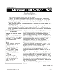 Mission Hill School newsletter, June 7, 2013
