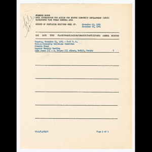 Minutes and attendance list for Police-Community Relations Committee meeting on November 24, 1964