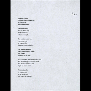 Poem sent to Boston Medical Center ("It's a bad tragedy...")