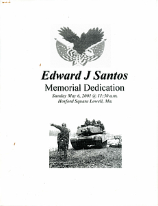 Edward Santos Memorial Dedication booklet