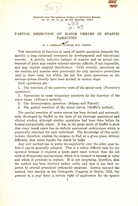 Partial resection of motor nerves in spastic paralysis.