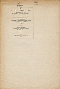 Ductless gland irregularities in backward children (bound with another article of same name)