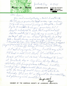 Correspondence from Alyn Hess to Lou Sullivan (June 19, 1987)