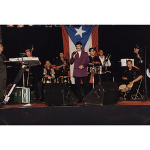 Eddie Santiago and his band at the 1996 Festival Puertorriqueño