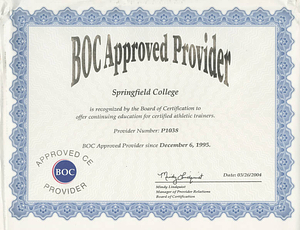 2004 National Athletic Trainer's Association Certification