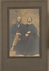 Portrait of an unidentified man and woman, most likely related to the Fowler Family