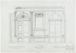 Dining room elevation, north, 3/4 inch scale, residence of E. H. G. Slater, "Hopedene", Newport, R.I., (1898) 1902-3.