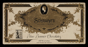Box, Schrafft's blue banner chocolates, W.F. Schrafft & Sons Corp., Boston, Mass.