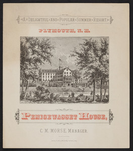 Brochure for the Pemigewasset House, summer resort, Plymouth, New Hampshire, 1880