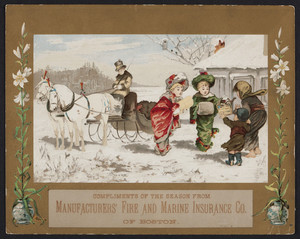 Greeting card for the Manufacturers' Fire and Marine Insurance Co., Boston, Mass., undated