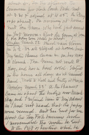 Thomas Lincoln Casey Notebook, February 1890-May 1891, 40, about it. In the afternoon the