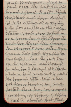Thomas Lincoln Casey Notebook, October 1891-December 1891, 22, and Willamette. Said he