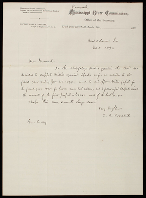 [Cyrus] B. Comstock To Thomas Lincoln Casey, November 8, 1893 - Digital ...