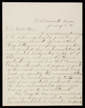 Henry J. Hunt to [Thomas Lincoln Casey], January 12, 1890