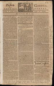 The Boston-Gazette, and Country Journal, 6 May 1771 (includes supplement)