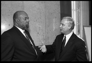 Jack Canfield (right) with Bailey W. Jackson of the UMass Amherst School of Education