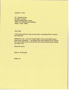Letter from Mark H. McCormack to Michael Davies