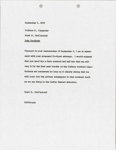 Memorandum from Mark H. McCormack to William H. Carpenter