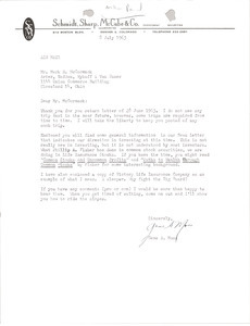 Letter from Gene A. Moss to Mark H. McCormack
