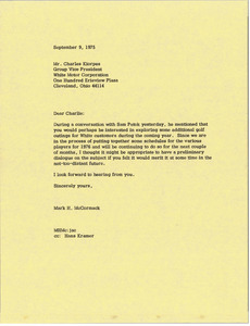 Letter from Mark H. McCormack to Charles Kiorpes