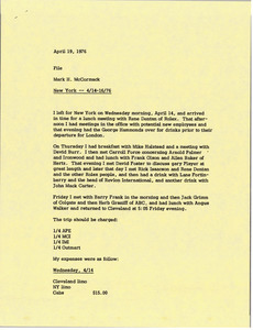 Memorandum from Mark H. McCormack to file