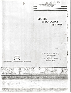 Sports Psychology Institute brochure