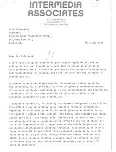 Letter from Jack Kessler to Mark H. McCormack