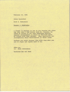 Memorandum from Mark H. McCormack to Jules Rosenthal