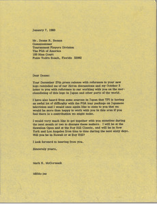 Letter from Mark H. McCormack to Deane R. Beman