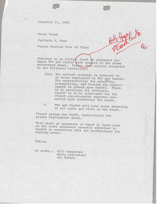 Memorandum from Carlisle S. Page to Barry Frank